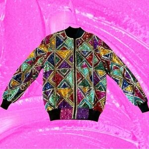 SEQUIN BOMBER JACKET